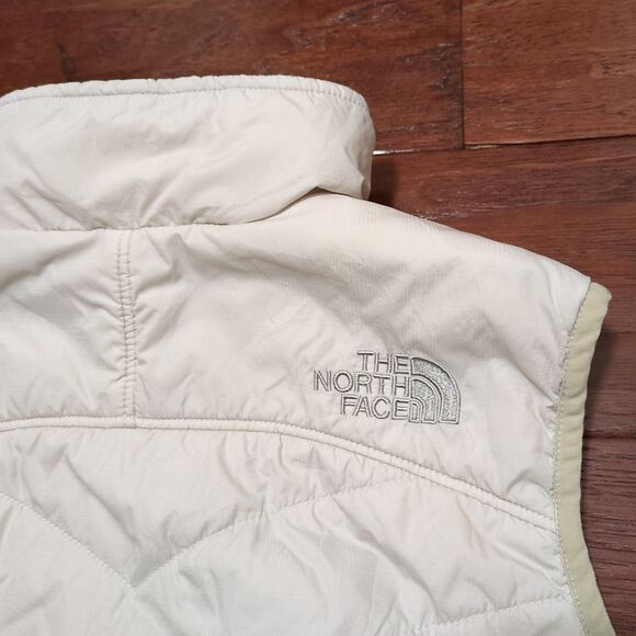 The North Face Tamburello Puffer Vest Cream Ivory Cropped Primaloft Women's XS - Picture 7 of 13